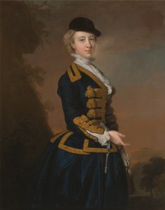 デボンのフォルテスク家族の若い女性の肖像画 作： Thomas Hudson